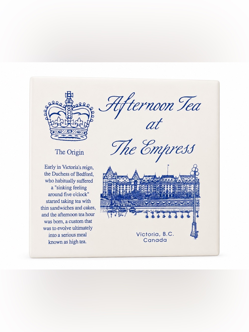 vintage 6-inch ceramic souvenir tile trivet afternoon tea